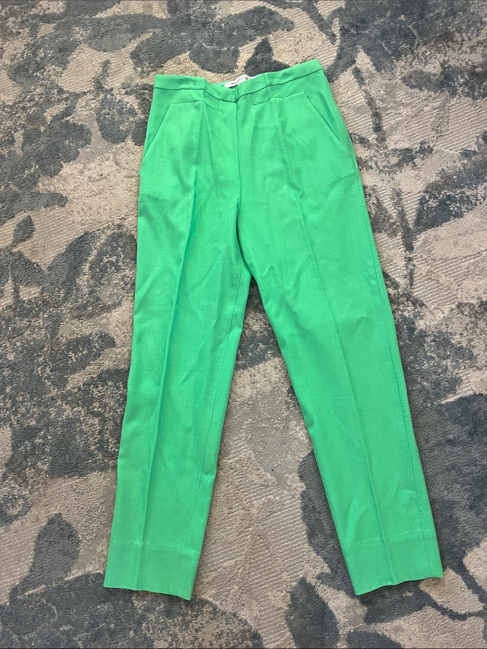 Diane Von Furstenberg Vibrant Green Straight-Leg Pants